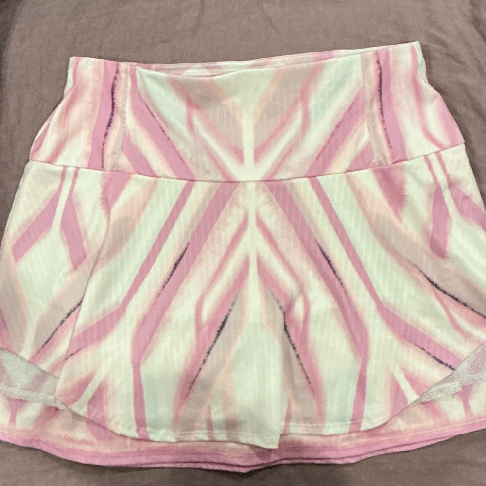 Purple and white lucky in love tennis skirt